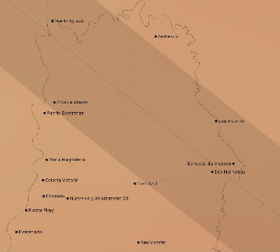 Map of the average cloud coverage across Argentina for the solar eclipse of 10/17/2172