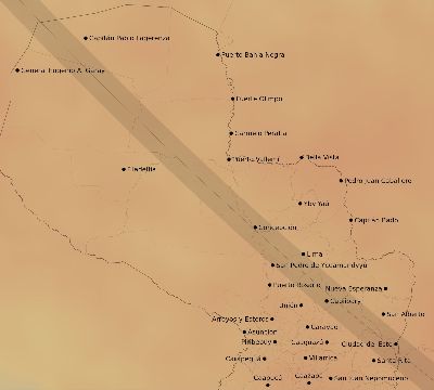 Map of the average cloud coverage across Paraguay for the solar eclipse of 10/17/2172