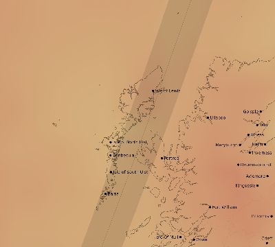 Map of the average cloud coverage across United Kingdom for the solar eclipse of 04/12/2173