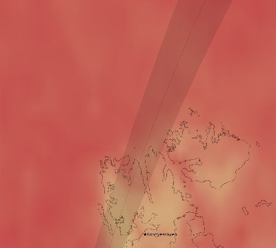 Map of the average cloud coverage across Svalbard and Jan Mayen for the solar eclipse of 04/12/2173