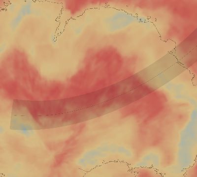 Map of the average cloud coverage across Antarctica for the solar eclipse of 10/07/2173