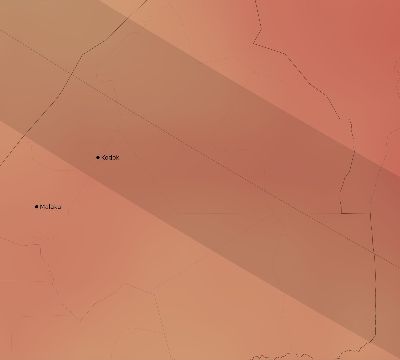 Map of the average cloud coverage across South Sudan for the solar eclipse of 08/16/2175
