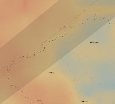 Map of the average cloud coverage across Mongolia for the solar eclipse of 06/16/2178