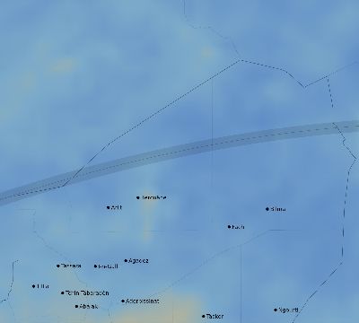 Map of the average cloud coverage across Niger for the solar eclipse of 06/05/2179
