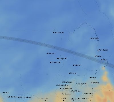 Map of the average cloud coverage across Sudan for the solar eclipse of 06/05/2179