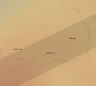 Map of the average cloud coverage across Senegal for the solar eclipse of 06/05/2179