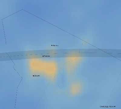 Map of the average cloud coverage across Chad for the solar eclipse of 06/05/2179