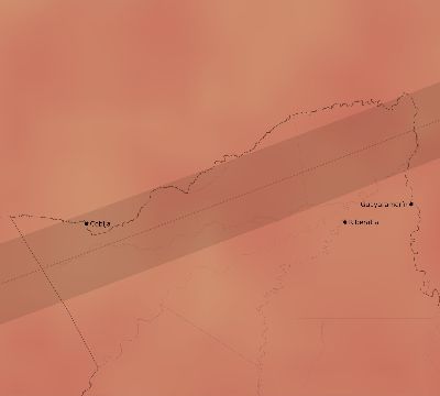 Map of the average cloud coverage across Bolivia for the solar eclipse of 11/28/2179