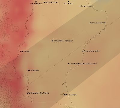Map of the average cloud coverage across Argentina for the solar eclipse of 05/24/2180