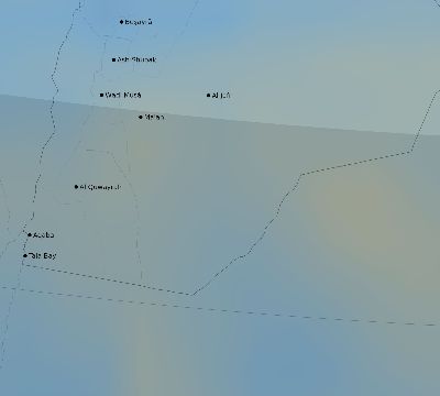 Map of the average cloud coverage across Jordan for the solar eclipse of 11/17/2180