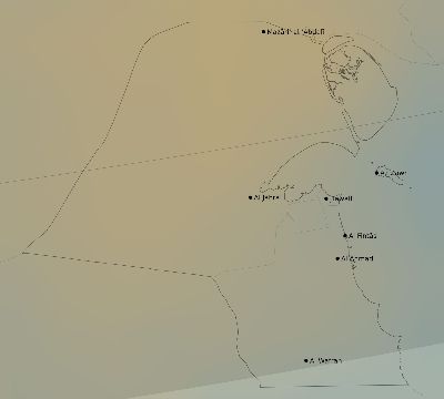 Map of the average cloud coverage across Kuwait for the solar eclipse of 11/17/2180