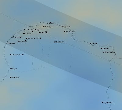 Map of the average cloud coverage across Libya for the solar eclipse of 11/17/2180