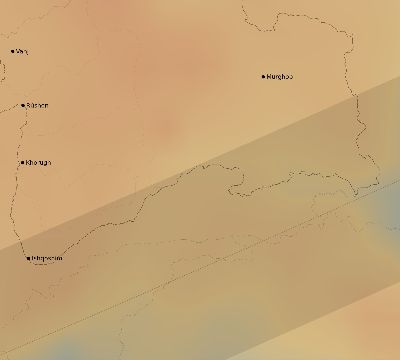 Map of the average cloud coverage across Tajikistan for the solar eclipse of 11/17/2180