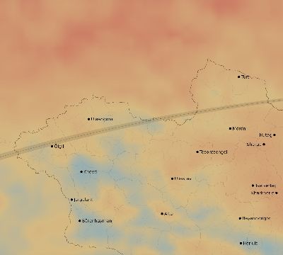 Map of the average cloud coverage across Mongolia for the solar eclipse of 04/03/2182