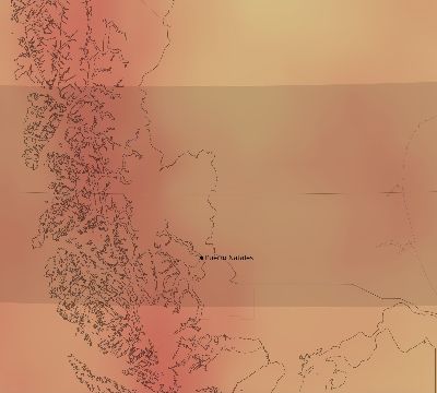 Map of the average cloud coverage across Chile for the solar eclipse of 09/27/2182