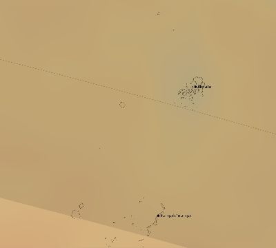 Map of the average cloud coverage across Tonga for the solar eclipse of 09/27/2182