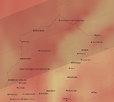 Map of the average cloud coverage across Ecuador for the solar eclipse of 07/16/2186