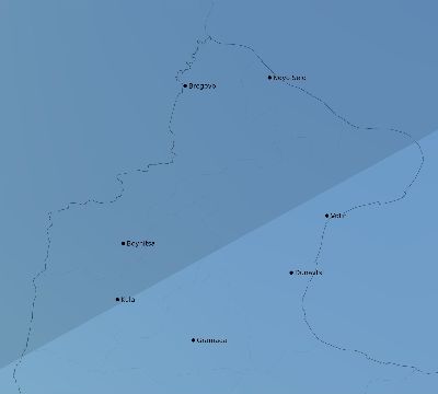 Map of the average cloud coverage across Bulgaria for the solar eclipse of 07/06/2187