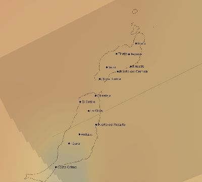 Map of the average cloud coverage across Spain for the solar eclipse of 07/06/2187