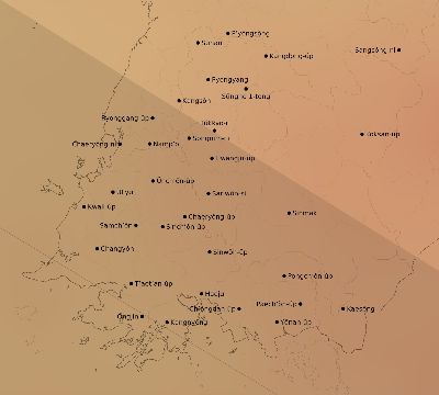 Map of the average cloud coverage across North Korea for the solar eclipse of 07/06/2187