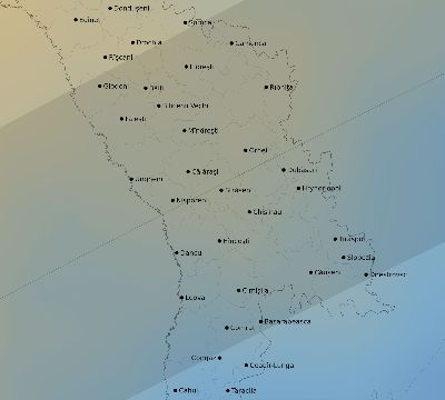 Map of the average cloud coverage across Moldova for the solar eclipse of 07/06/2187