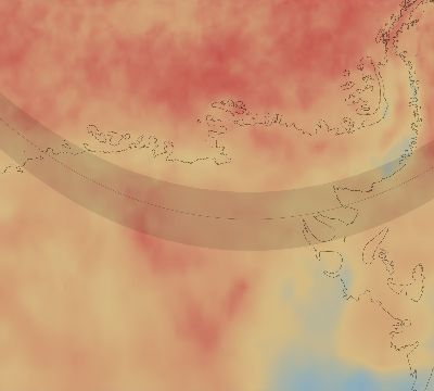 Map of the average cloud coverage across Antarctica for the solar eclipse of 12/29/2187