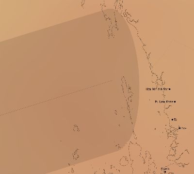 Map of the average cloud coverage across Myanmar for the solar eclipse of 11/08/2189