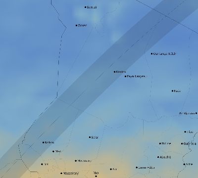 Map of the average cloud coverage across Chad for the solar eclipse of 05/04/2190