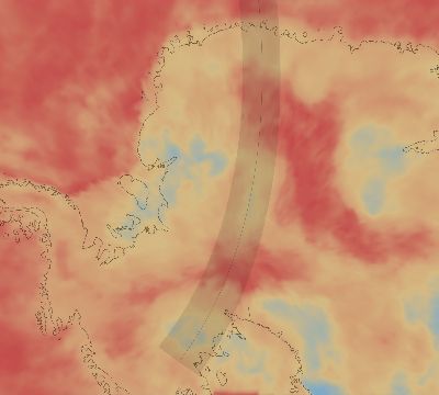 Map of the average cloud coverage across Antarctica for the solar eclipse of 10/18/2191