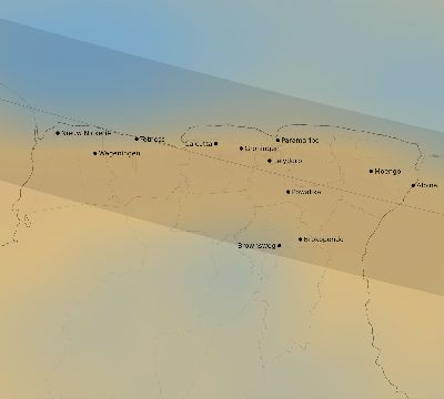 Map of the average cloud coverage across Suriname for the solar eclipse of 08/26/2193