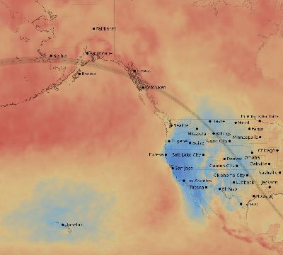 Map of the average cloud coverage across United States for the solar eclipse of 08/26/2193