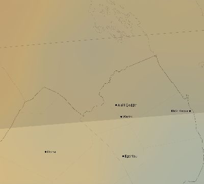 Map of the average cloud coverage across Djibouti for the solar eclipse of 08/16/2194