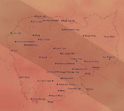 Map of the average cloud coverage across Cambodia for the solar eclipse of 09/28/2201