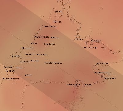 Map of the average cloud coverage across Malaysia for the solar eclipse of 09/28/2201