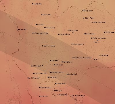 Map of the average cloud coverage across Thailand for the solar eclipse of 09/28/2201