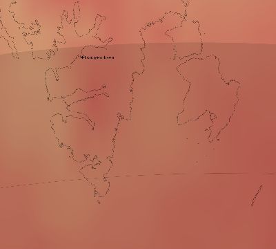 Map of the average cloud coverage across Svalbard and Jan Mayen for the solar eclipse of 09/17/2202