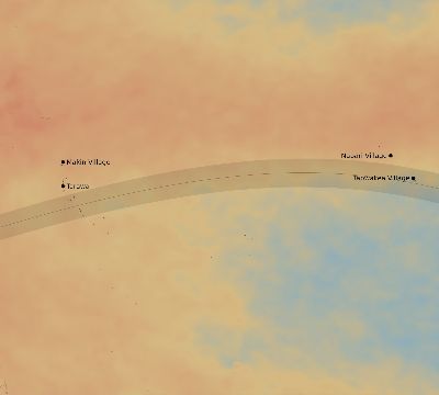 Map of the average cloud coverage across Kiribati for the solar eclipse of 07/27/2204