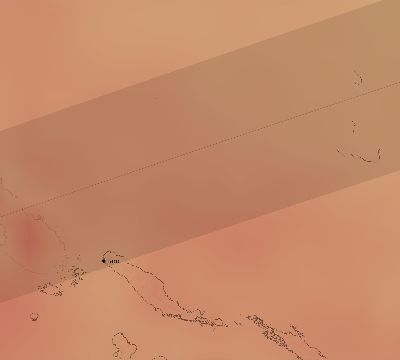 Map of the average cloud coverage across Solomon Islands for the solar eclipse of 07/27/2204