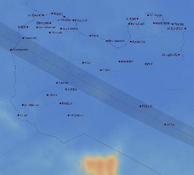 Map of the average cloud coverage across Libya for the solar eclipse of 07/17/2205