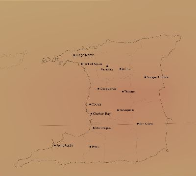 Map of the average cloud coverage across Trinidad and Tobago for the solar eclipse of 11/20/2207