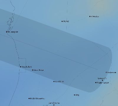 Map of the average cloud coverage across Mauritania for the solar eclipse of 05/15/2208