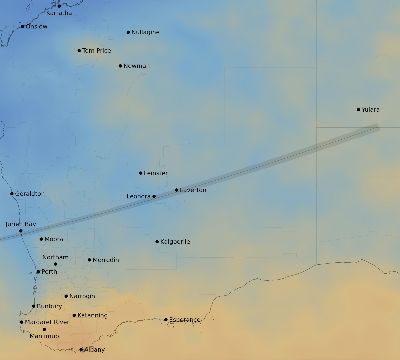Map of the average cloud coverage across Australia for the solar eclipse of 11/09/2208
