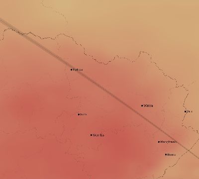 Map of the average cloud coverage across DR Congo for the solar eclipse of 11/09/2208