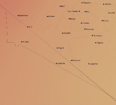 Map of the average cloud coverage across Kenya for the solar eclipse of 11/09/2208
