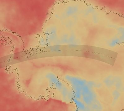 Map of the average cloud coverage across Antarctica for the solar eclipse of 10/29/2209