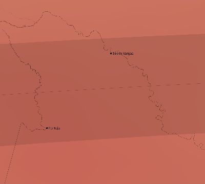 Map of the average cloud coverage across Peru for the solar eclipse of 03/15/2211