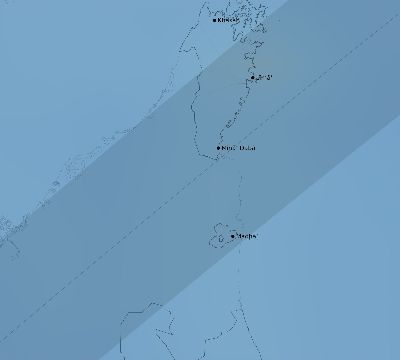 Map of the average cloud coverage across Oman for the solar eclipse of 03/04/2212