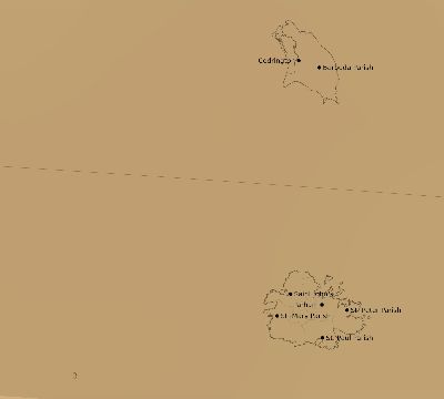 Map of the average cloud coverage across Antigua and Barbuda for the solar eclipse of 08/27/2212