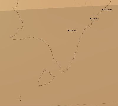 Map of the average cloud coverage across Dominican Republic for the solar eclipse of 08/27/2212