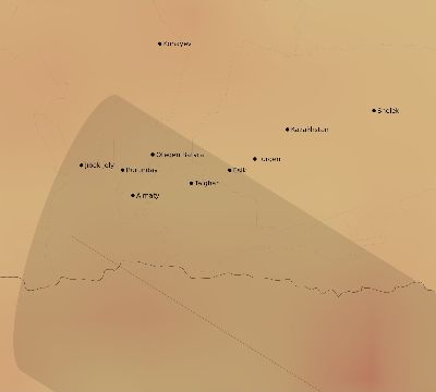 Map of the average cloud coverage across Kazakhstan for the solar eclipse of 12/10/2216